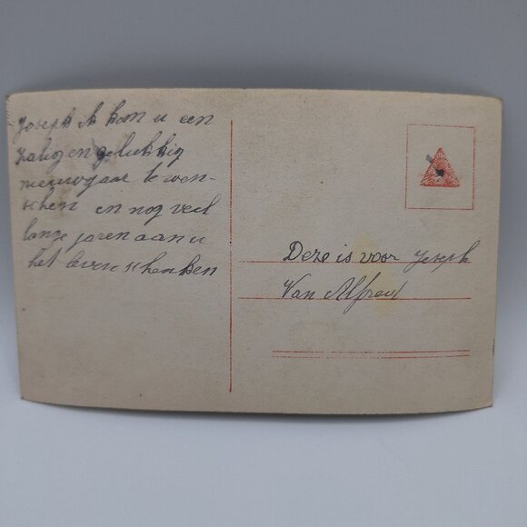 Antique Dutch Happy New Year Postcard 6082/4 Couple Winter Scene Old Ephemera - Picture 4 of 6